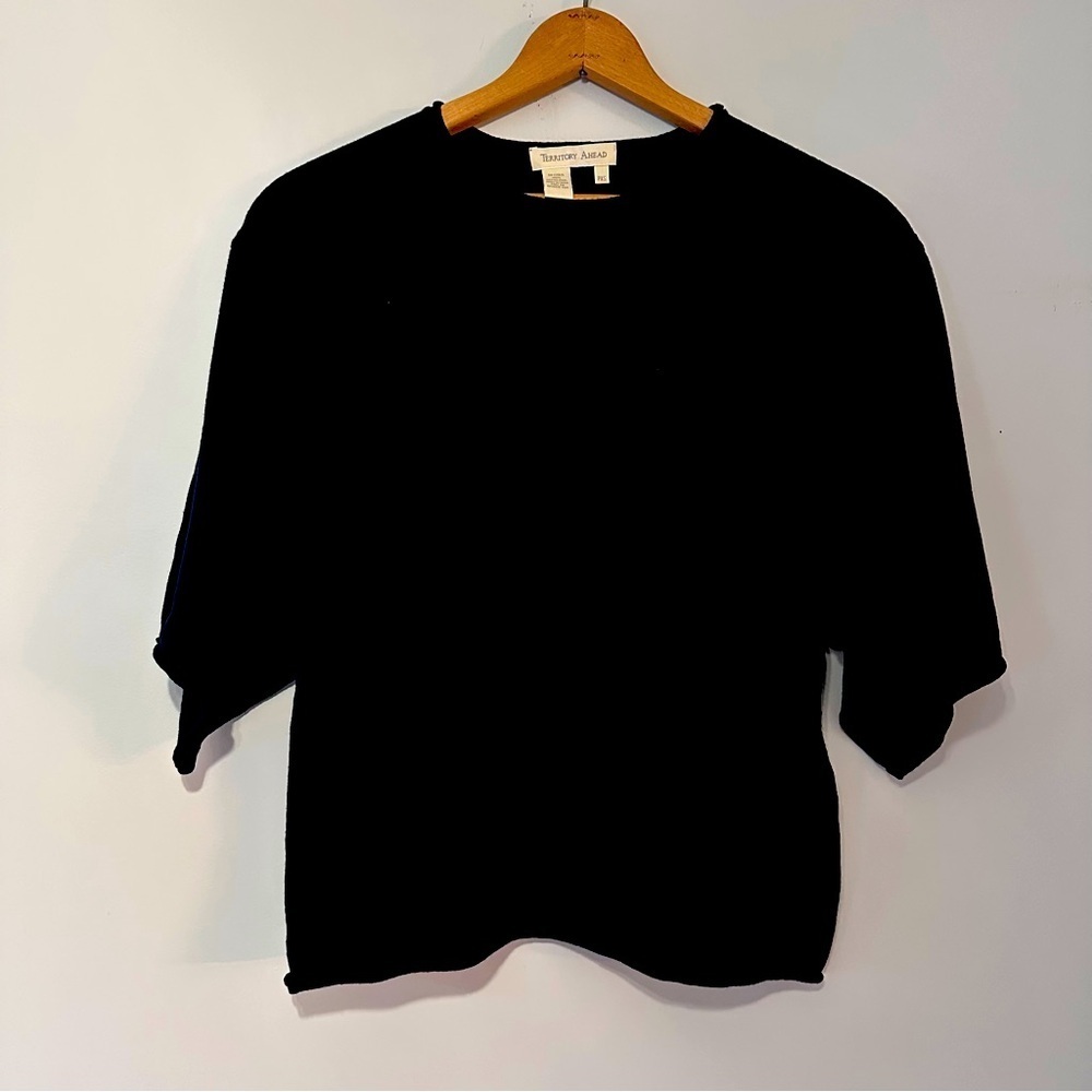 Territory Ahead Merino Wool Wide Sleeve Petite Black Sweater